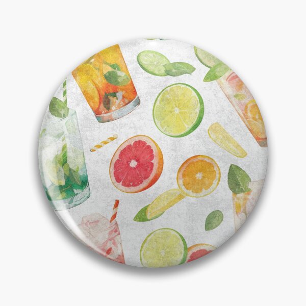 Artikelvorschau, Aquarellmuster für Zitrusgetränke | Illustration von frischer Sommerlimonade und Minze entworfen und verkauft von Feyi123.