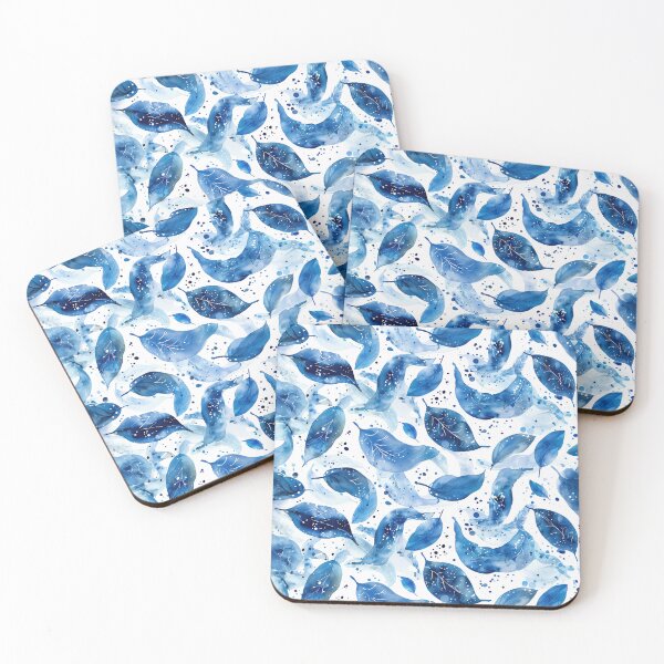 Item preview, Blue watercolor feather pattern designed and sold by Letteraddicted.