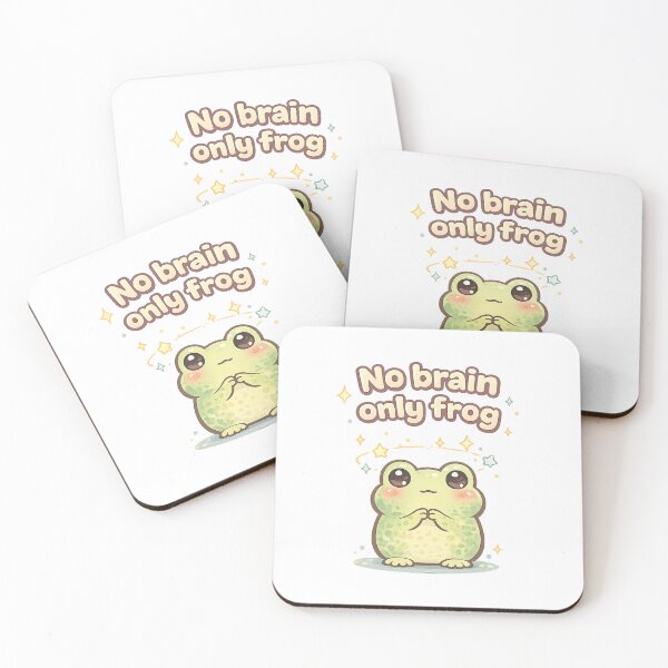 Item preview, No Brain Only Frog – Silly Frog Meme Illustration designed and sold by KyliesKanvas22.
