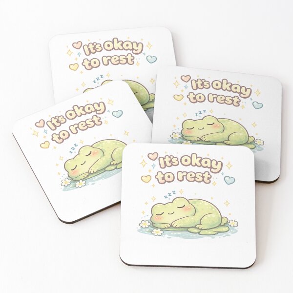Item preview, It’s Okay to Rest – Cute Pastel Frog Illustration designed and sold by KyliesKanvas22.