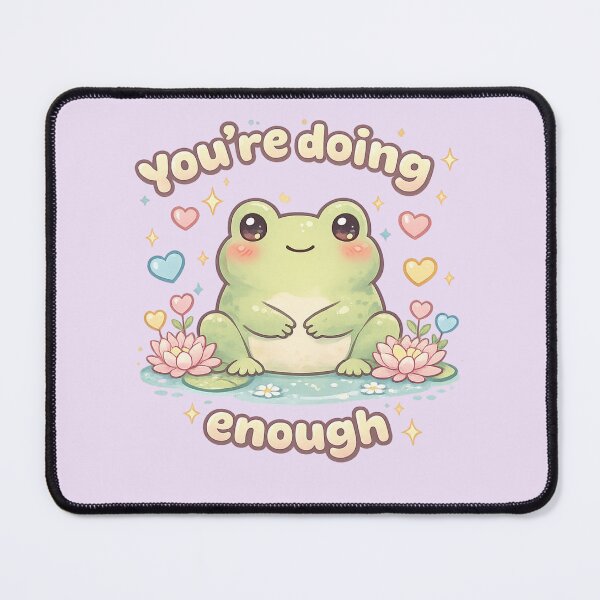 Item preview, You're Doing Enough Frog – Mental Health Comfort Art designed and sold by Kylie’s Kanvas.