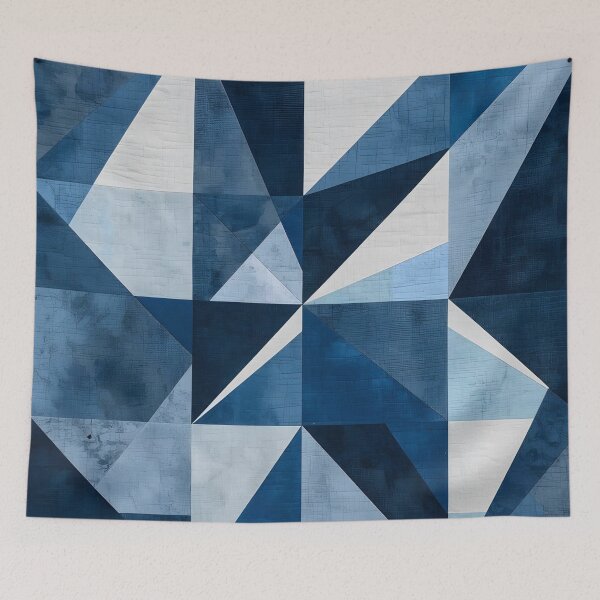 Item preview, Sharp Indigo Angles: Contemporary Geometric Textile Art designed and sold by CharlieDesings.