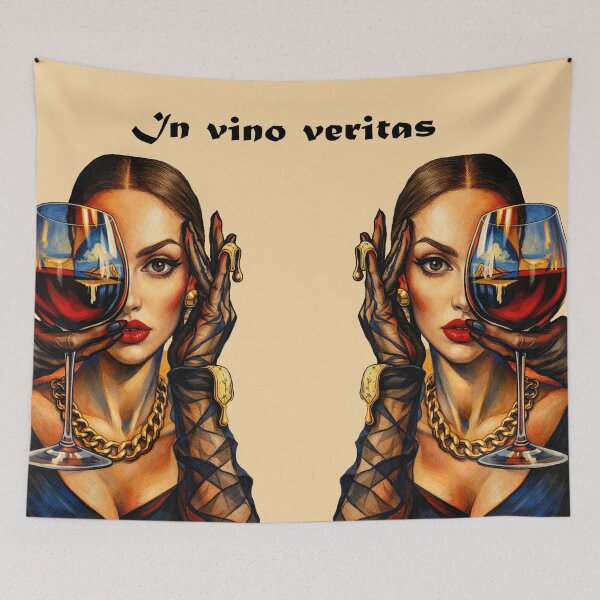 Item preview, In vino veritas. Woman and glass of  wine art  designed and sold by Natart1004.