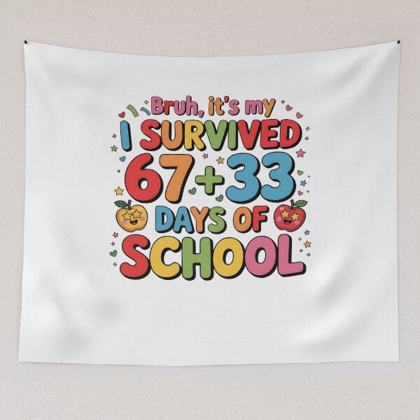 Item preview, Bruh Teacher 67+33 Days Of School for Kids Funny 6 7 Meme designed and sold by MuniraWearify.