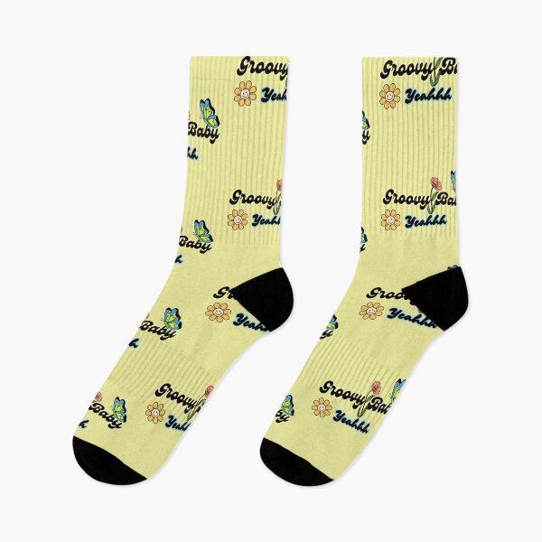 Item preview, Groovy Baby Yeahhh Flower Butterfly Pastel Text Stickers Prints Posters Wall Art Magnet Home Coffee Cup Decoration TShirt Stationary Notebook Magnet Hat Kitchen Work School Office Redbubble Shop designed and sold by Saritas Boutique Shop.