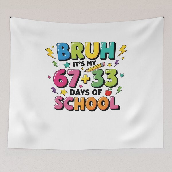 Item preview, Bruh Teacher 67+33 Days Of School for Kids 6 7 Meme designed and sold by MuniraWearify.
