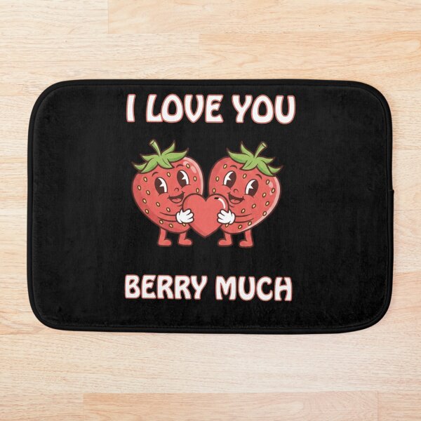 Item preview, I Love You Berry Much - Retro Cartoon Strawberry Love designed and sold by Anyshca.