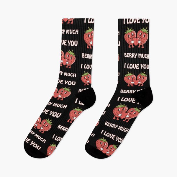 Item preview, I Love You Berry Much - Retro Cartoon Strawberry Love designed and sold by Anyshca.