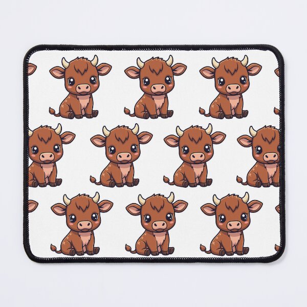 Item preview, Cute Bull Pattern Sitting Sideways – Kawaii Bull Pattern designed and sold by lunadesignsmoon.