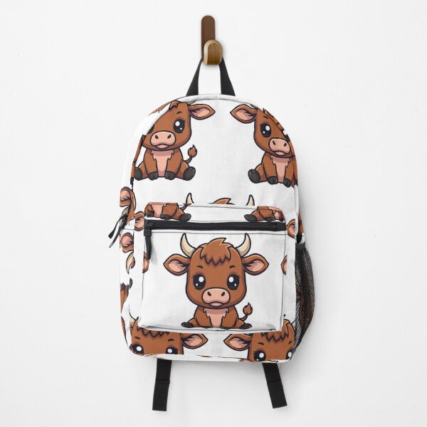 Item preview, Cute Bull Pattern Sitting Front View – Kawaii Bull Pattern designed and sold by lunadesignsmoon.