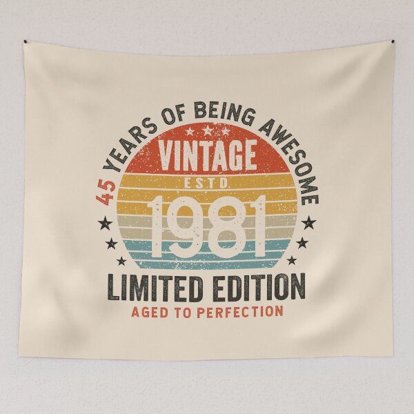 Item preview, 45th Birthday Awesome 45 Years Vintage Since 1981 designed and sold by eclecTEEq.
