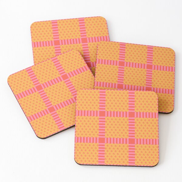 Item preview, Eclectic Cottage Floral Grid in Vibrant Pink Orange Yellow designed and sold by kierkegaard.