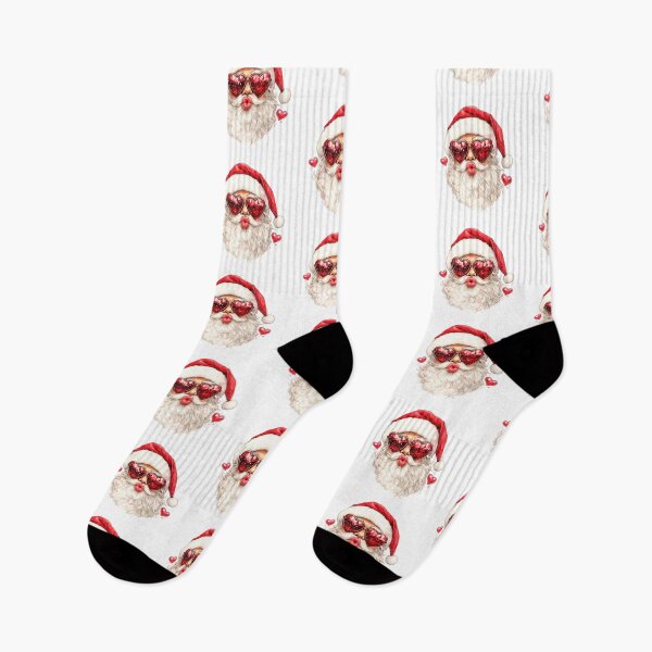 Item preview, Kiss Santa – Love-Struck Santa Claus in Heart Glasses designed and sold by KateVil.