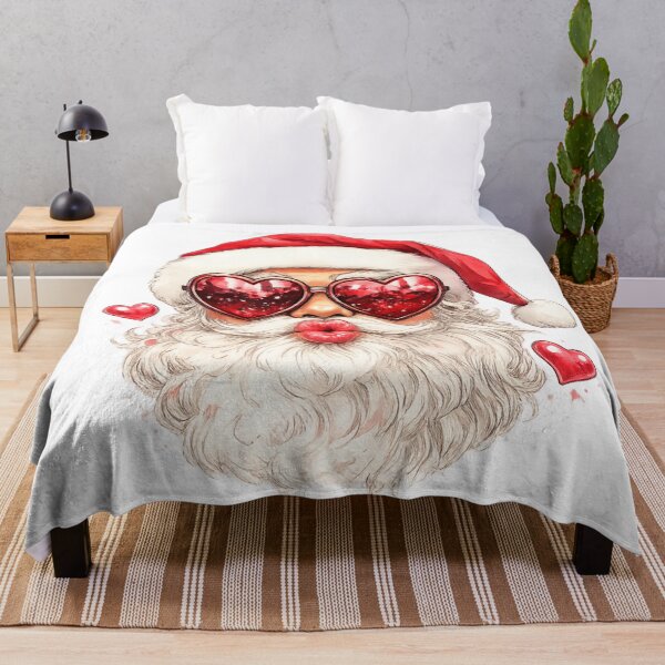 Item preview, Kiss Santa – Love-Struck Santa Claus in Heart Glasses designed and sold by KateVil.