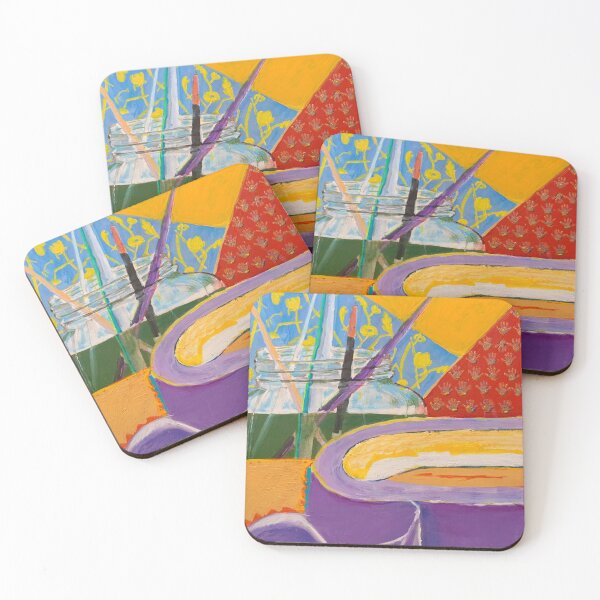Item preview, Studio; influenced by Matisse, a pattern rich view of brushes and tape designed and sold by Mary Ker.