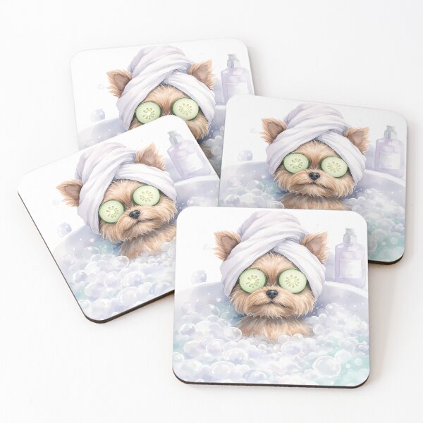 Item preview, Spa Day Yorkshire Terrier - Cute Dog in Bubbles designed and sold by SvitlanaSolo.