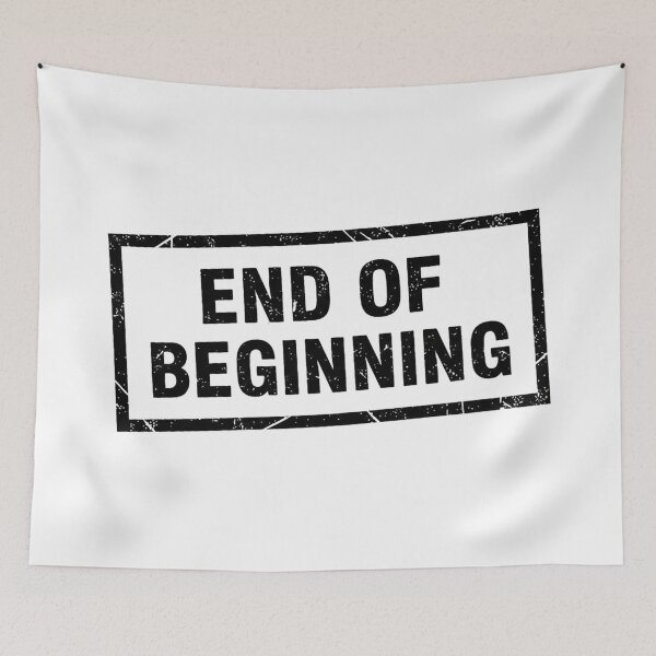 Item preview, End of Beginning – Dark Grunge Typography Quote Design | New Beginnings Aesthetic designed and sold by inaveed.
