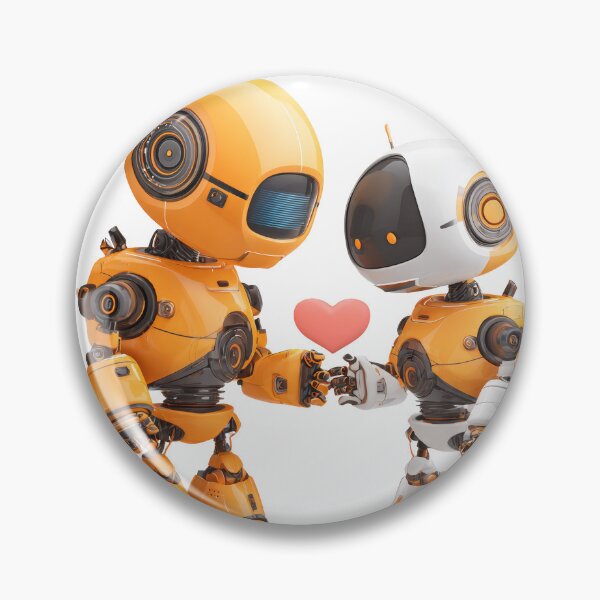 Item preview, Cute Robot Couple Holding Heart 3D Art Romantic Valentine's Day designed and sold by BigStar-Cart.