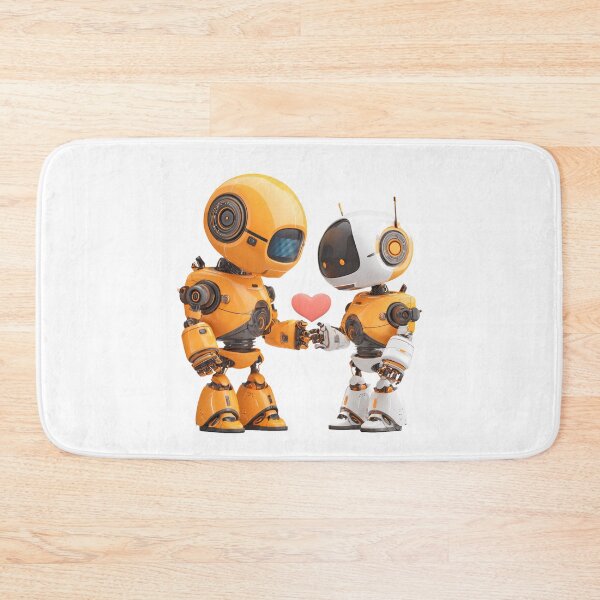 Item preview, Cute Robot Couple Holding Heart 3D Art Romantic Valentine's Day designed and sold by BigStar-Cart.