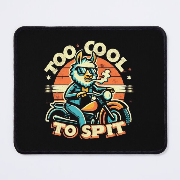 Item preview, Too Cool to Spit: Llama Motorcycle Retro Vintage Biker designed and sold by Zoo-Moo.