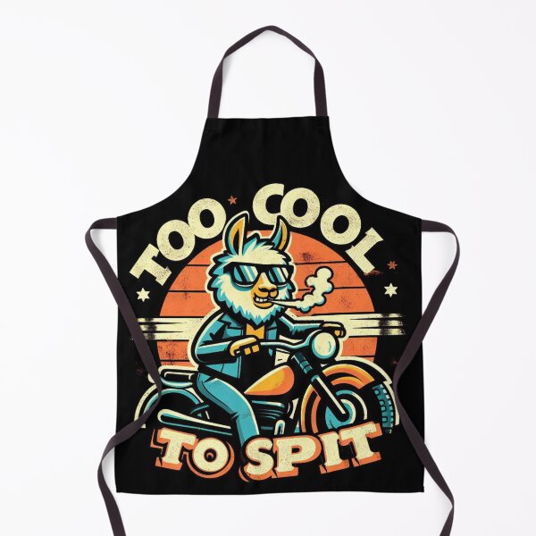 Item preview, Too Cool to Spit: Llama Motorcycle Retro Vintage Biker designed and sold by Zoo-Moo.