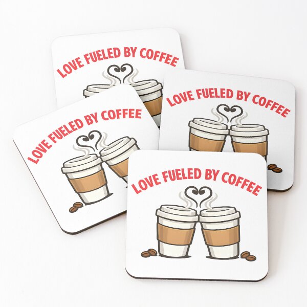 Item preview, Love Fueled By Coffee Minimal Couple Cups Valentine Design designed and sold by TAVINECOM.
