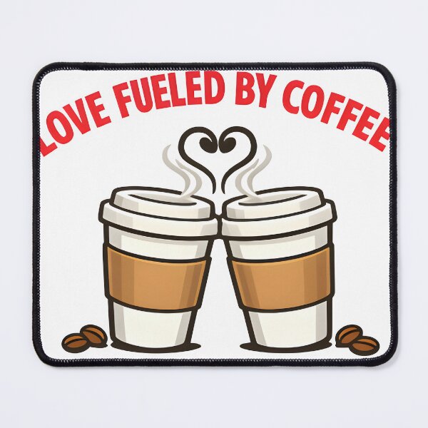 Item preview, Love Fueled By Coffee Minimal Couple Cups Valentine Design designed and sold by TAVINECOM.