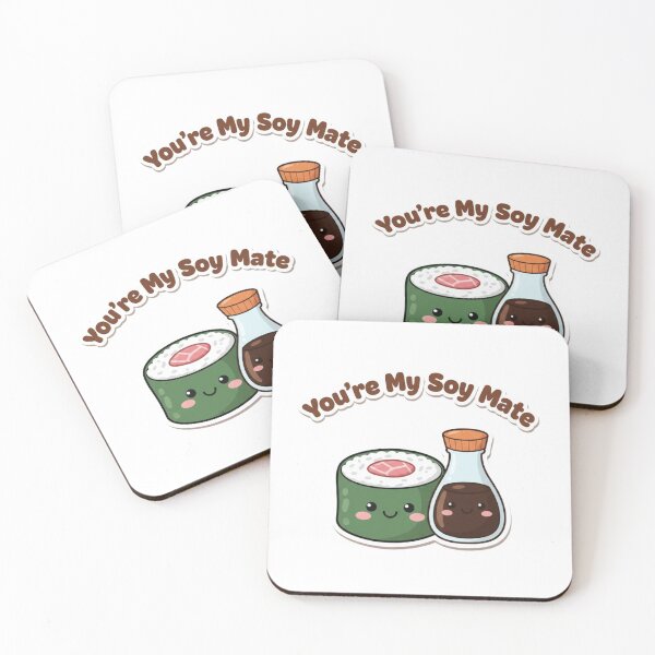 Item preview, Sushi and Soy Sauce Pun Sticker - You're My Soy Mate designed and sold by GroundUpCo.