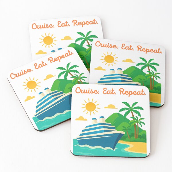 Item preview, Cruise. Eat. Repeat.– Funny Cruise Vacation Design designed and sold by furcen.