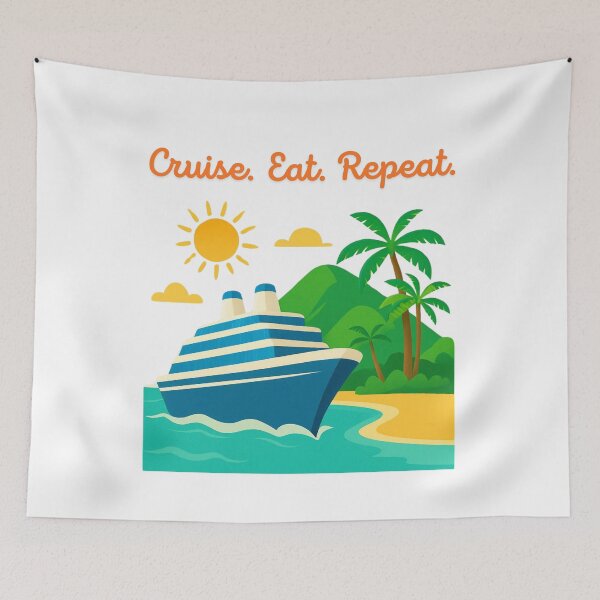 Item preview, Cruise. Eat. Repeat.– Funny Cruise Vacation Design designed and sold by furcen.