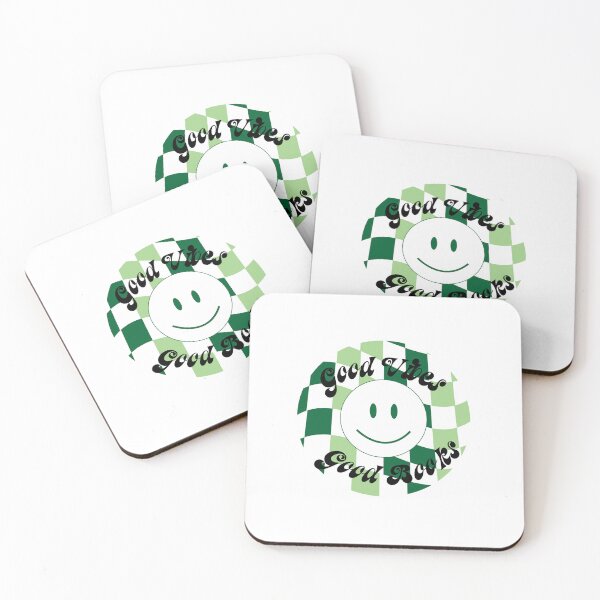Item preview, Green Smiley Good Vibes Good Books Checker Design designed and sold by Roseworked.
