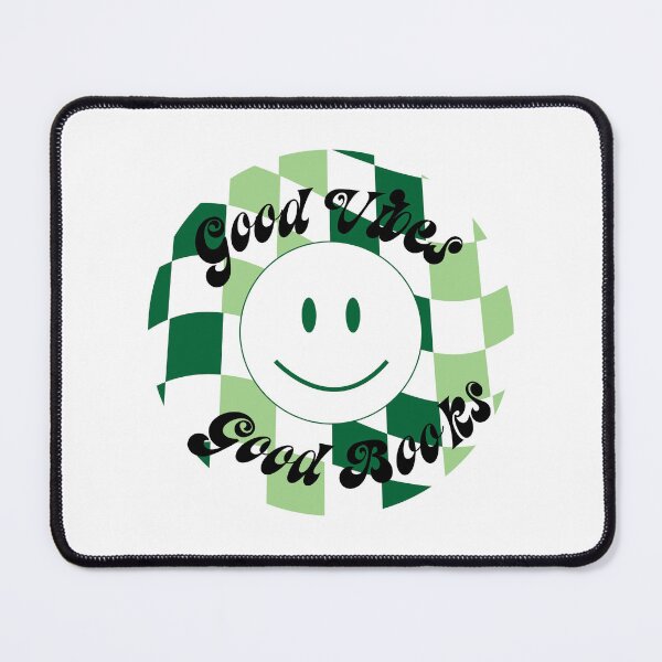 Item preview, Green Smiley Good Vibes Good Books Checker Design designed and sold by Roseworked.