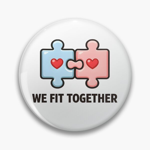 Item preview, We Fit Together Minimal Puzzle Hearts Valentine Design designed and sold by TAVINECOM.