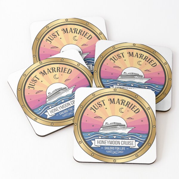 Item preview, Just Married Honeymoon Cruise – Modern Tropical Nautical Graphic designed and sold by Wear Sculpt.
