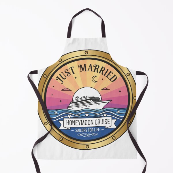 Item preview, Just Married Honeymoon Cruise – Modern Tropical Nautical Graphic designed and sold by Wear Sculpt.