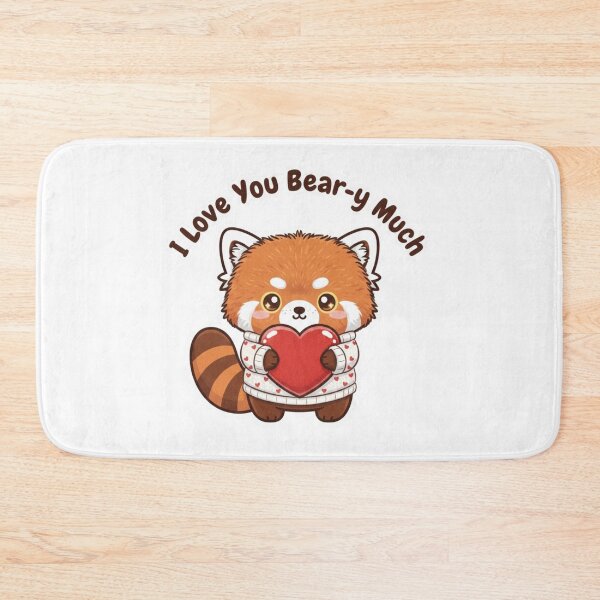 Item preview, Cute Red Panda Valentine Sticker - I Love You Bear-y Much Pun designed and sold by GroundUpCo.