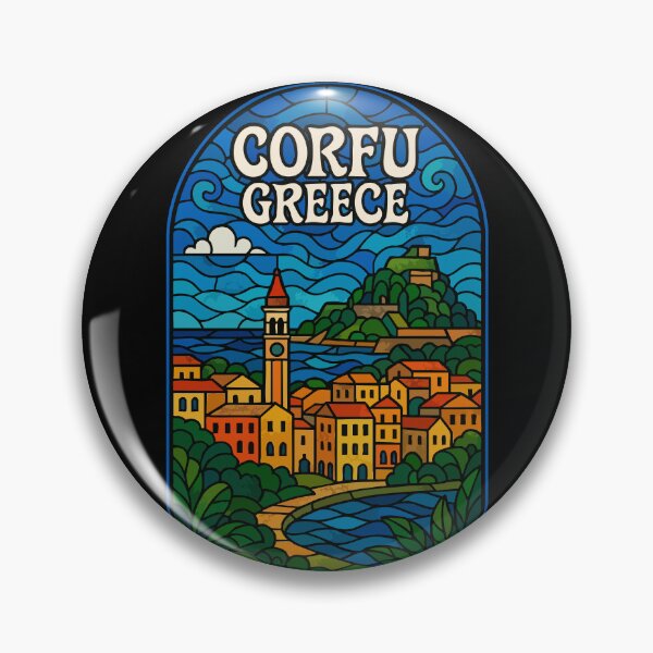 Item preview, Corfu Island Greece Stained Glass Art designed and sold by TomFrontierArt.