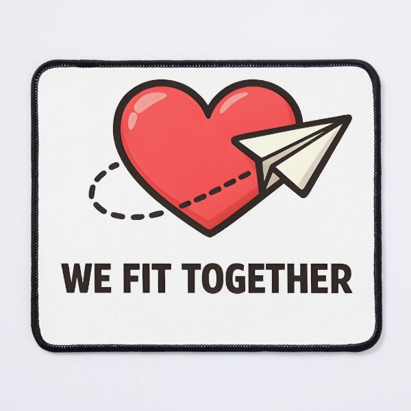 Item preview, Paper Plane Heart Minimal Romantic Couples Design designed and sold by TAVINECOM.