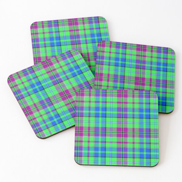Item preview, Blue and Purple Tartan Plaid On Green Background  designed and sold by PatternTitan.