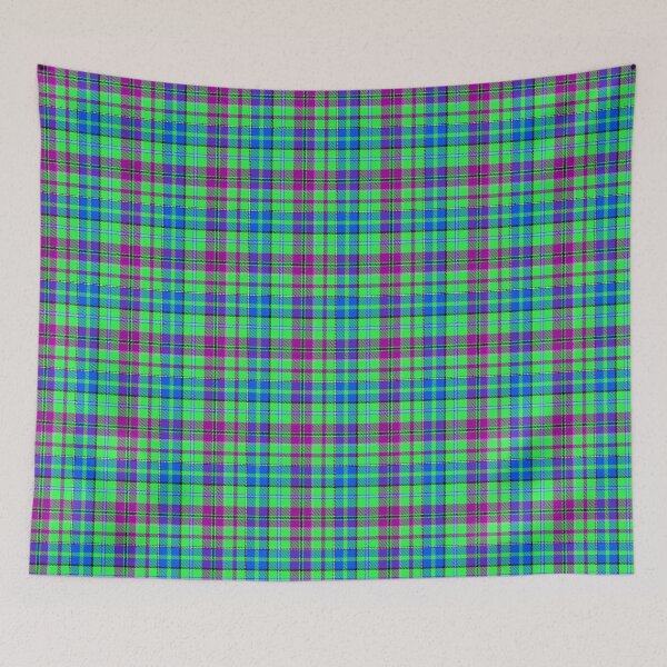 Item preview, Blue and Purple Tartan Plaid On Green Background  designed and sold by PatternTitan.