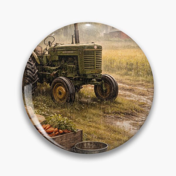 Item preview, Rainy Farm Morning | Cozy Rustic Countryside Nature Art designed and sold by Forest Hollow Art.