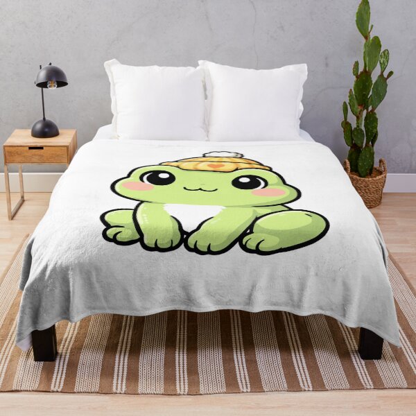 Item preview, Kawaii Frog with Beanie – Cute Cozy Frog Illustration designed and sold by CozyCritterShop.