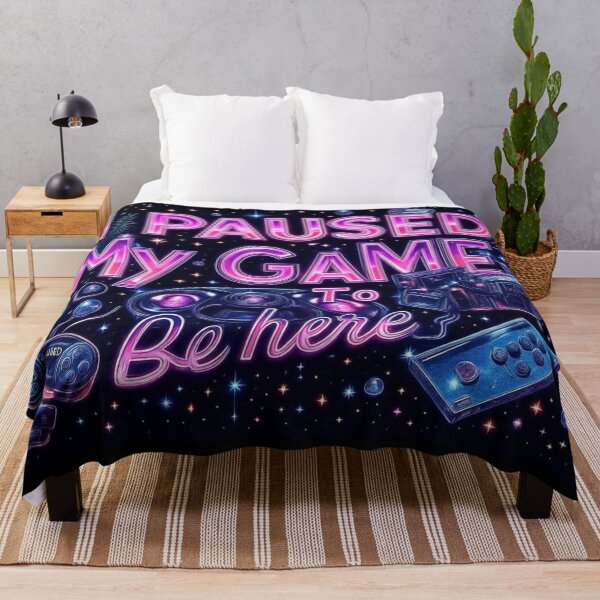 Item preview, I Paused My Game To Be Here Funny Gamer Quote Wall Art Gift for Gamers Nerd Decor For Game Rooms LOL designed and sold by Whimsical Art by Angela.