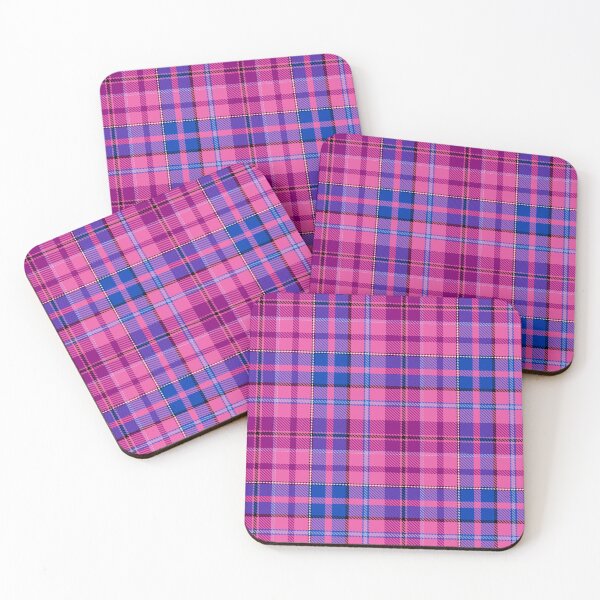Item preview, Blue and Purple Tartan Plaid On Pink Background  designed and sold by PatternTitan.