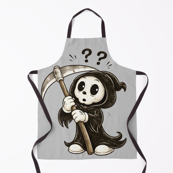Item preview, Cute Confused Grim Reaper – Vintage Cartoon Illustration designed and sold by ExpertEsche.