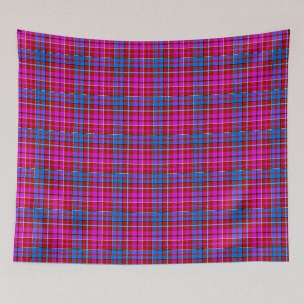 Item preview,  Blue and Purple Tartan Plaid On Red Background  designed and sold by PatternTitan.