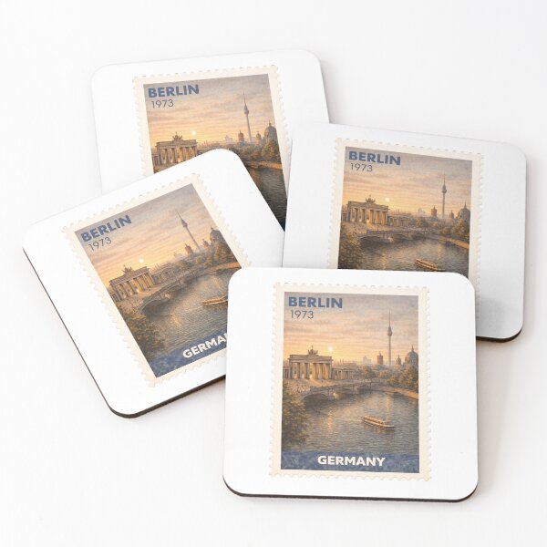 Item preview, Berlin 1973 Vintage Travel Stamp – Germany Postage Illustration designed and sold by Wanderstamp.