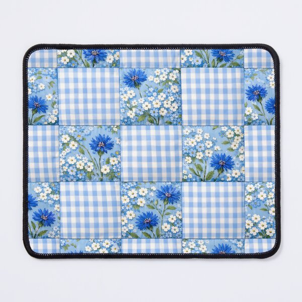 Item preview, Blue Floral Gingham Patchwork designed and sold by CharlieDesings.