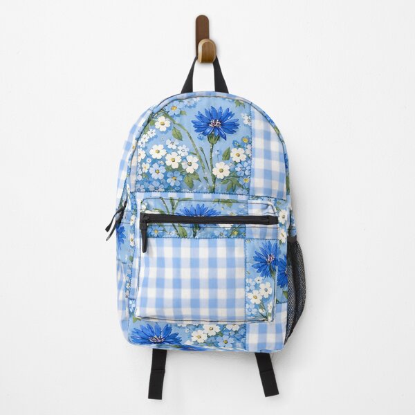 Item preview, Blue Floral Gingham Patchwork designed and sold by CharlieDesings.