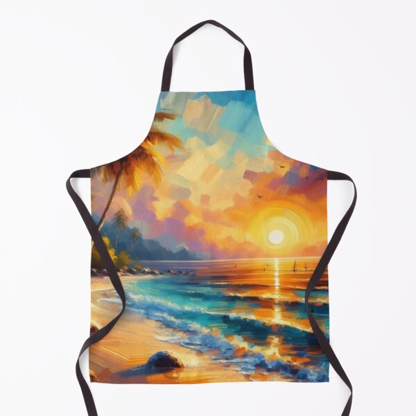 Item preview, Tropical sunset with palm trees and sparkling sea designed and sold by miamoonedits.